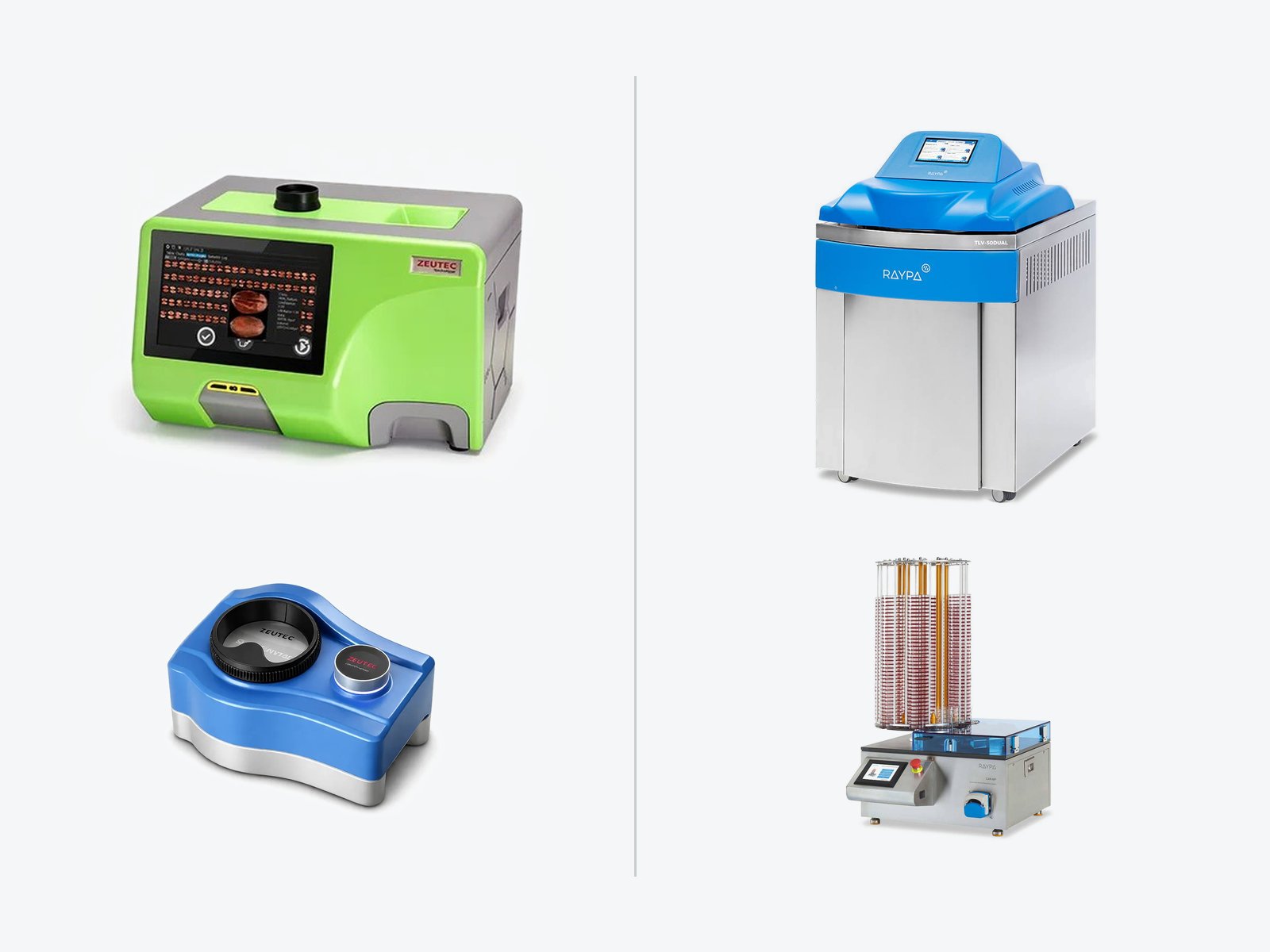 RAYPA Top line vertical autoclaves in a laboratory